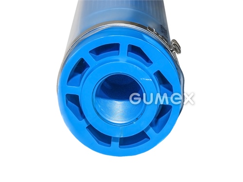 Membránový difúzor PRO2 AIR Pre-PUR 601, DN 64,5mm, dĺžka 570mm, vnútorný závit G 3/4", nosná časť (PP, modrý), návlek (PU, transparentný), upevňovacie spony (nerezová oceľ)